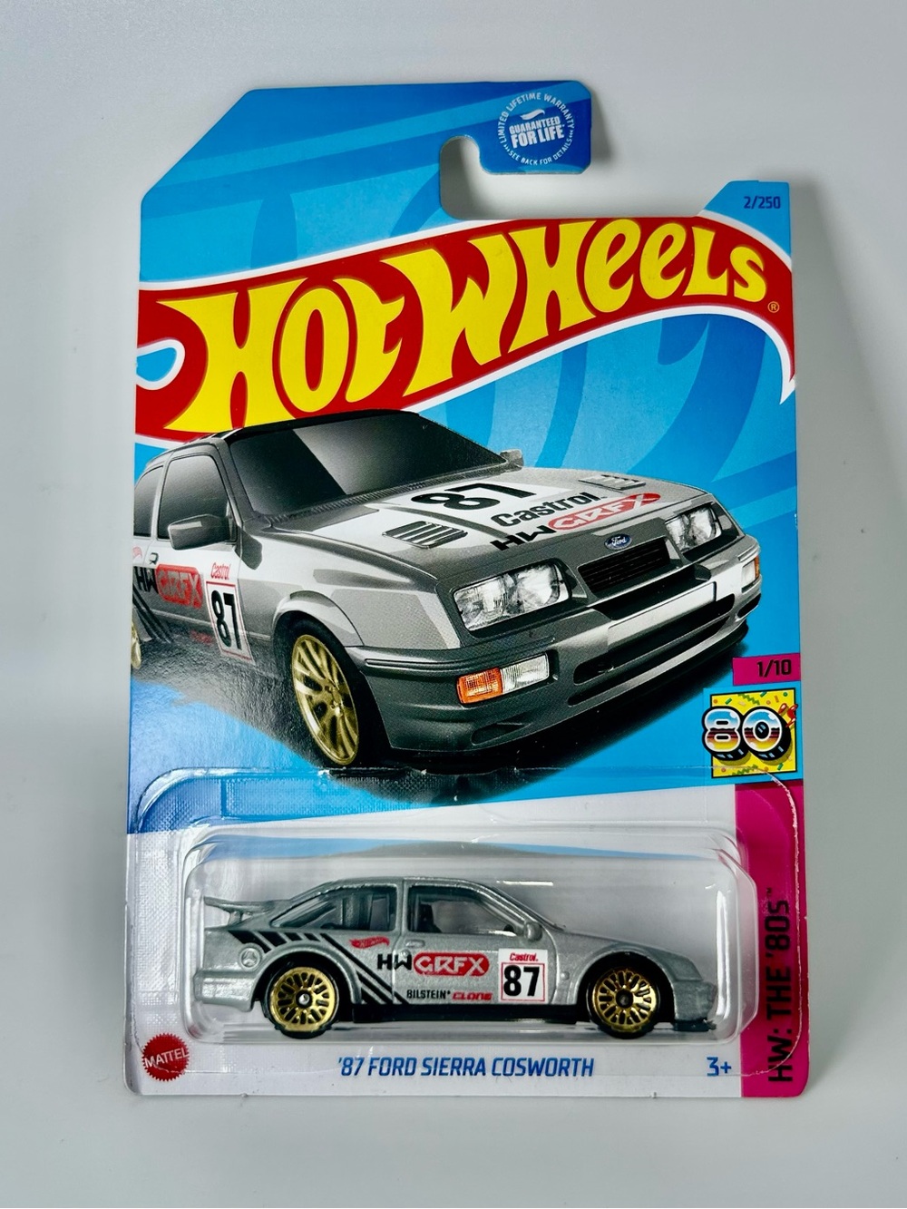 Hot Wheels HW: The '80's 1/10 '87 Ford Sierra Cosworth 2/250 Gray & Silver NEW